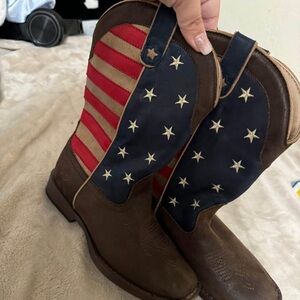 Boys American Flag Roper boots never